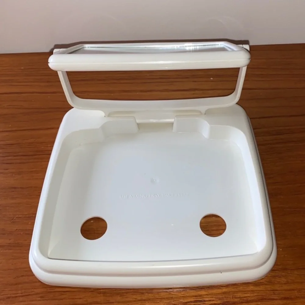 Mary Kay white tray/stand and compact mirror.